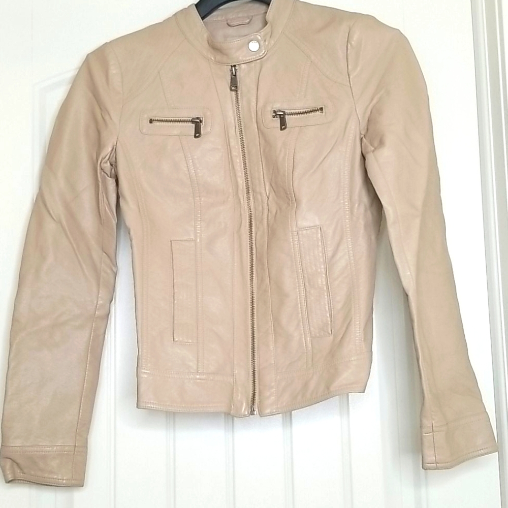 Only Blue Behavior Leather Jacket 34